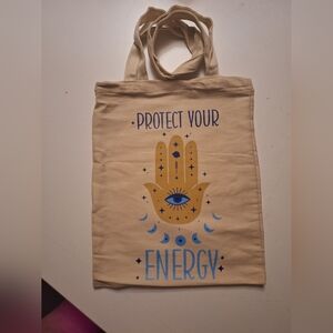 Beige Tote Bag with Decal Detail